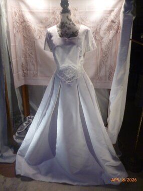 Mon Cheri White satin wedding gown